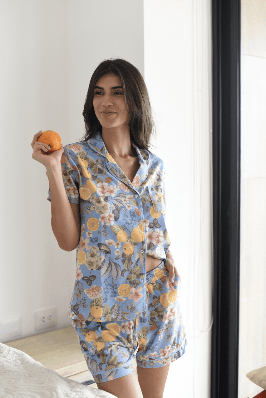 Pijama camisera celeste - Imagen 4