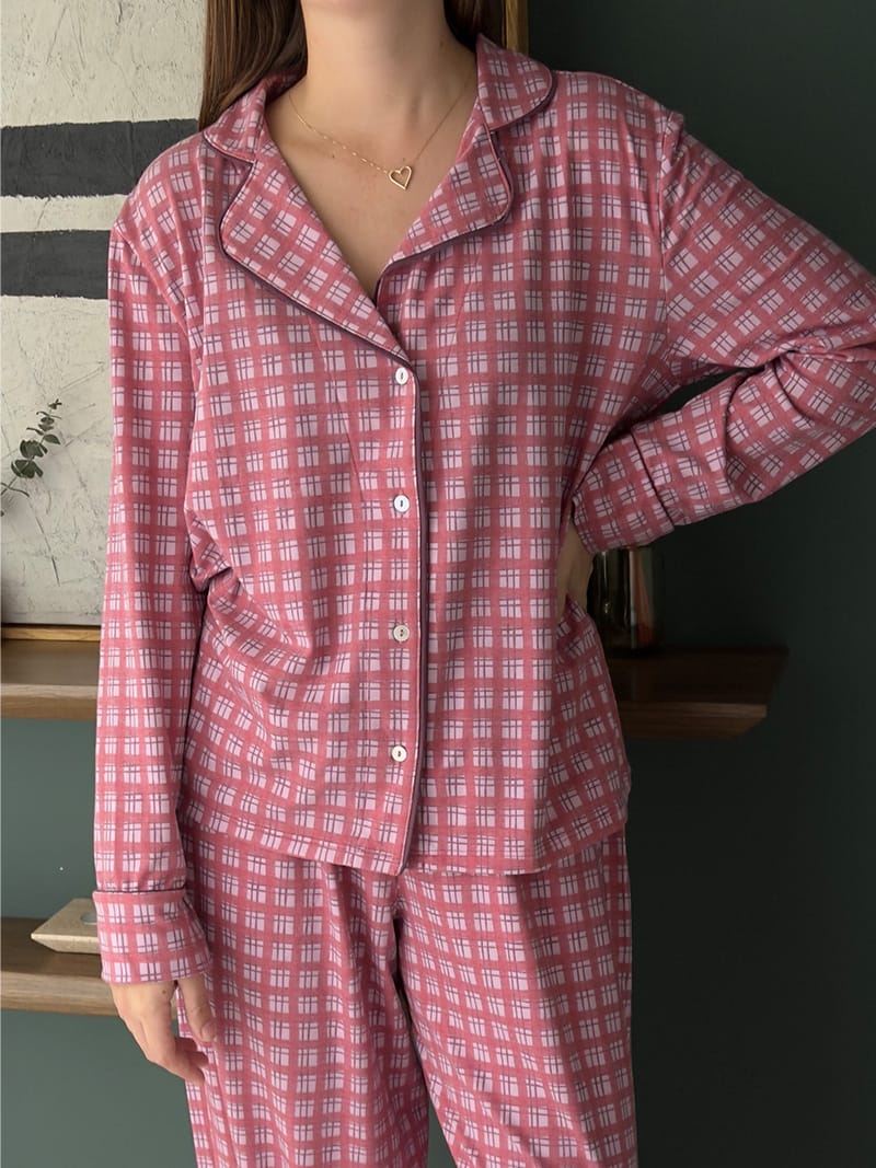 Pijama Sienna Tartan Burdeo - Imagen 2