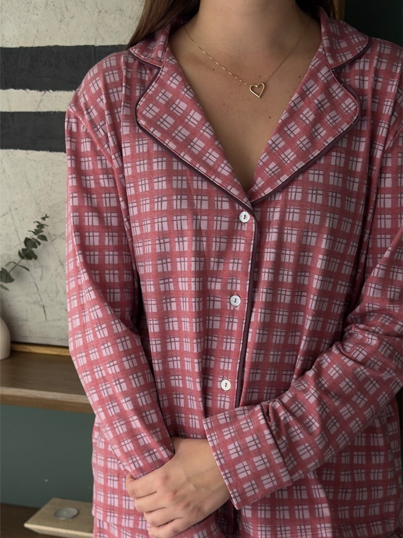 Pijama Sienna Tartan Burdeo - Imagen 3