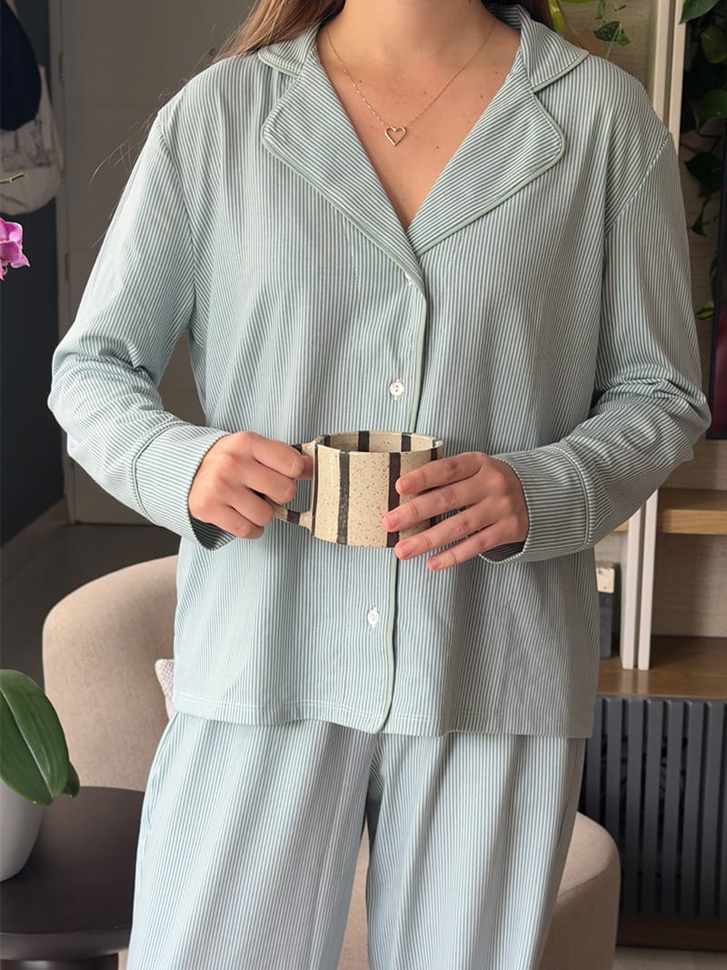 Pijama Sienna Rayas Oliva